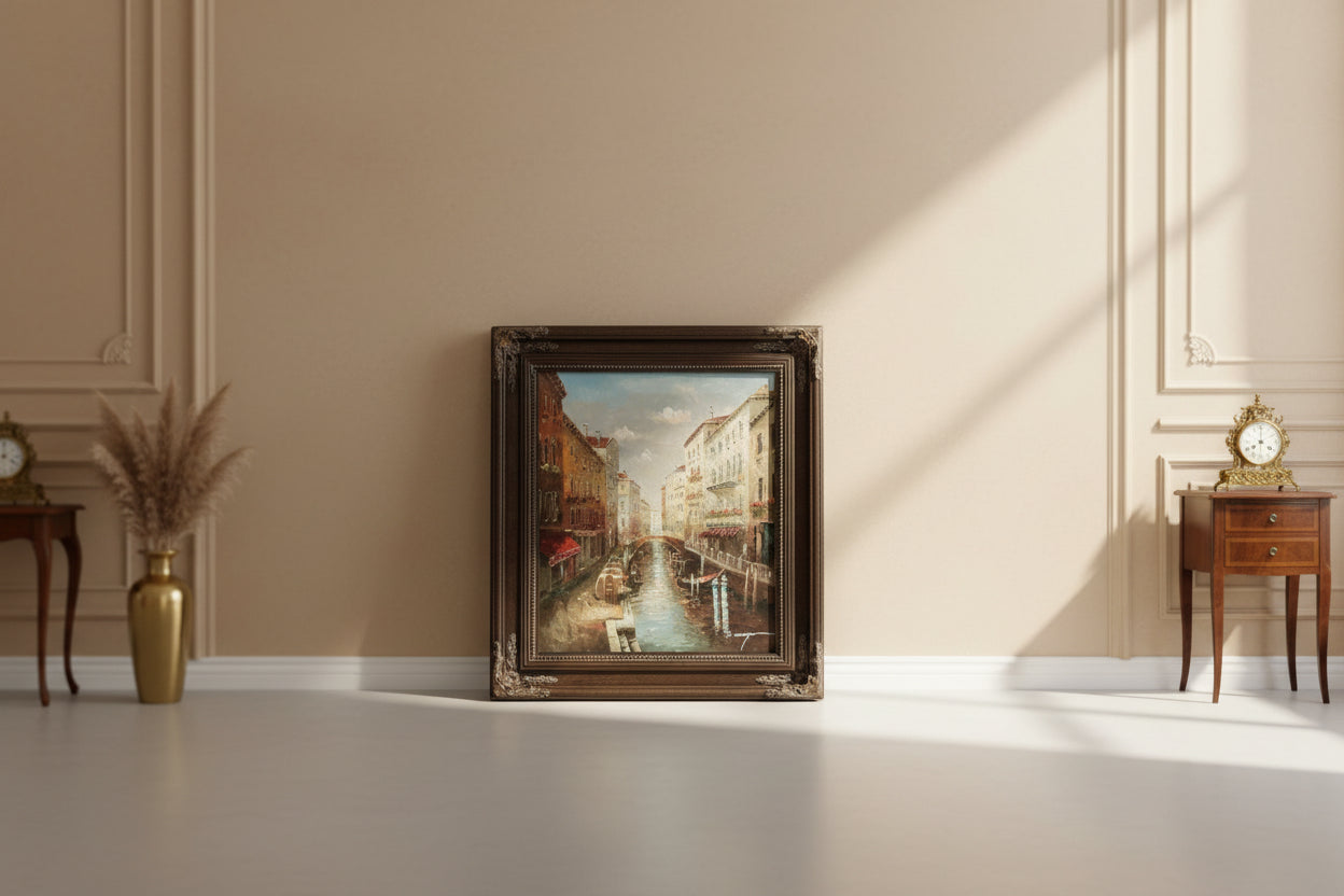 “Evening Light on the Venetian Canal” Original Signed Oil Painting