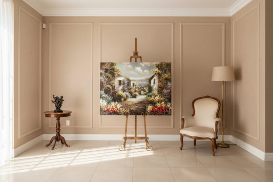 “Cottage Garden in Bloom” Original Signed Oil Painting